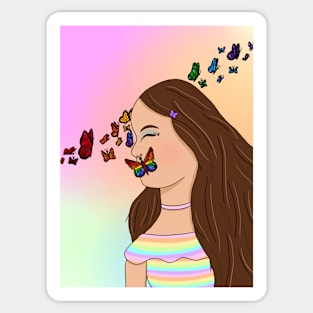 Butterfly Girl Sticker